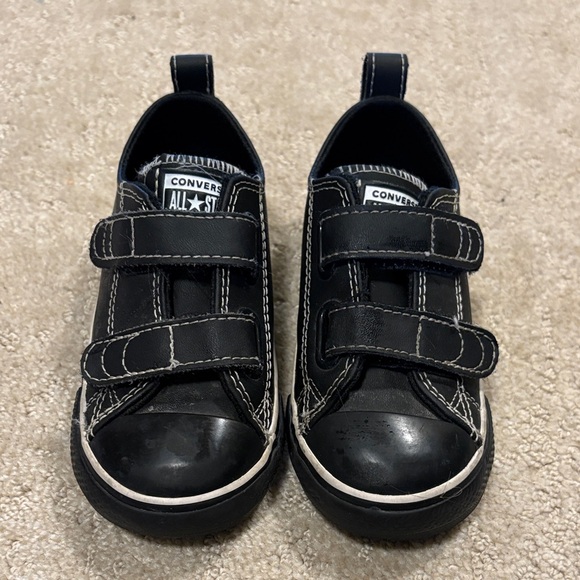 Converse Other - Converse Kids Black and White Velcro Sneakers